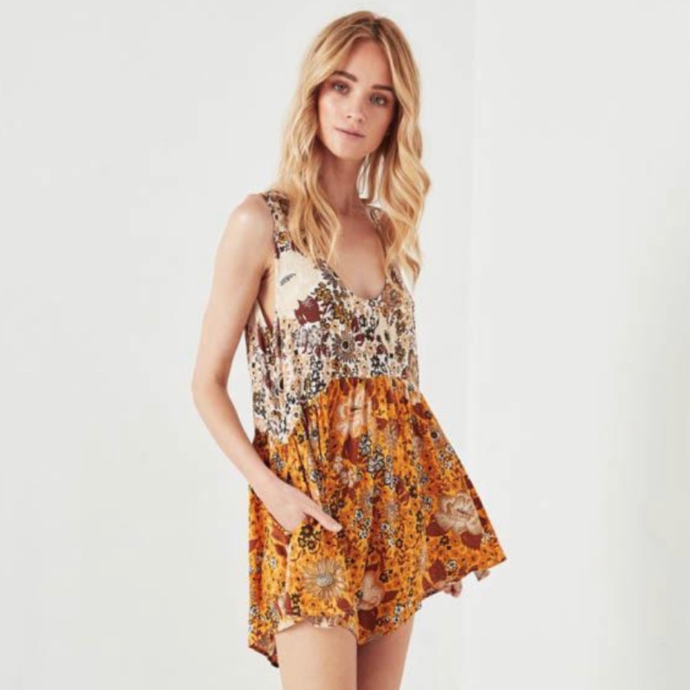 Spell and the Gypsy Collective Desert Daisy Romper in Mustard, Size Medium